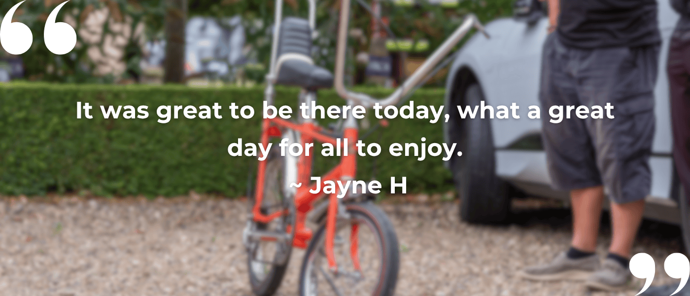 Quote that reads: It was great to be there today, what a great day for all to enjoy. ~ Jayne H